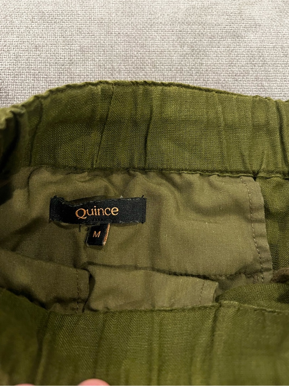 Quince 100% European Linen Drawstring Beach Pants Olive Green Men’s M - Picture 5 of 7